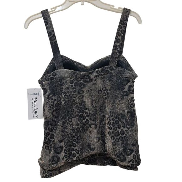Miraclesuit Leopard Print With Metallic Detail Summer Top Size 10 Black/Gold NWT - Picture 4 of 14